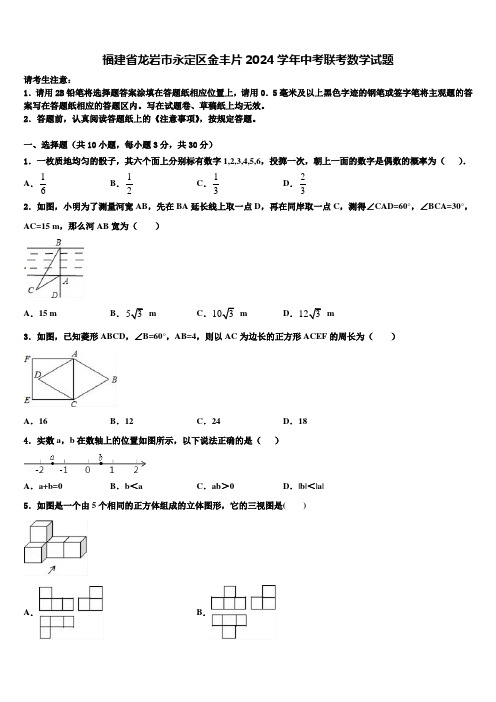 福建省龙岩市永定区金丰片2024届中考联考数学试题含解析