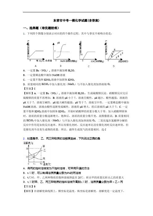 东营市中考一模化学试题(含答案)