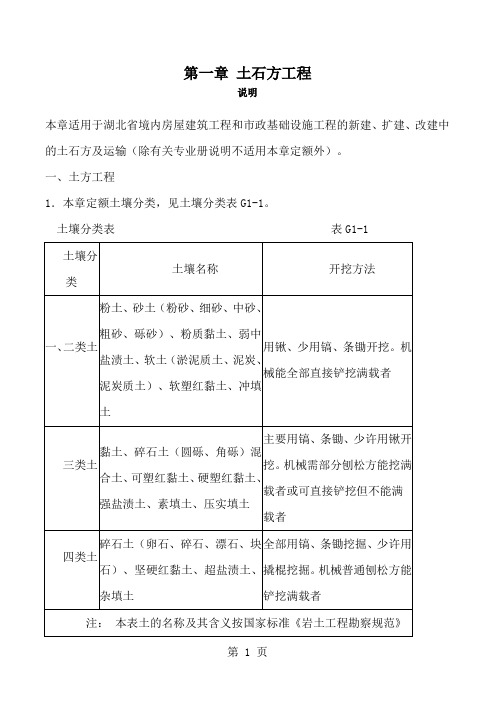 2019湖北建设工程公共专业计算规则全26页word