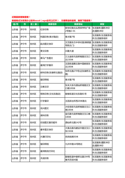 2020新版山东省济宁市打印工商企业公司商家名录名单黄页联系方式大全405家