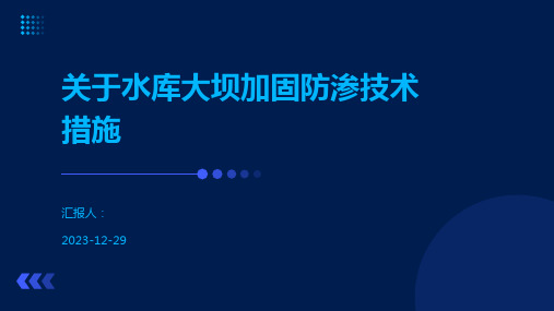 关于水库大坝加固防渗技术措施