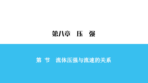 八年级物理下册练习课件-第8章 第4节 流体压强与流速的关系 一课一练-沪科版