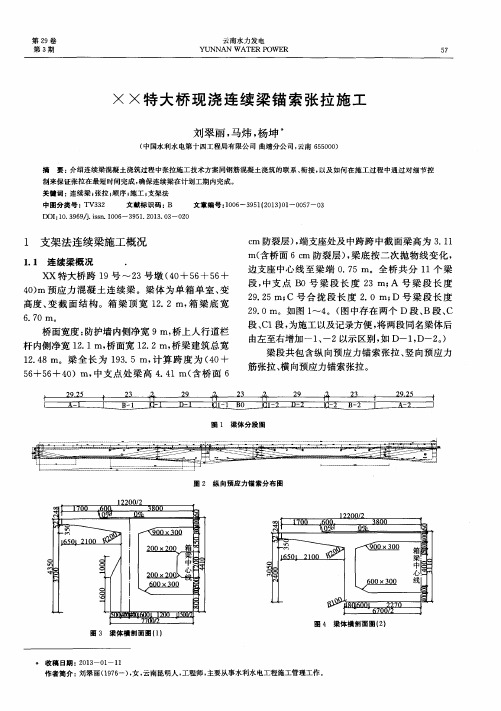 ××特大桥现浇连续梁锚索张拉施工