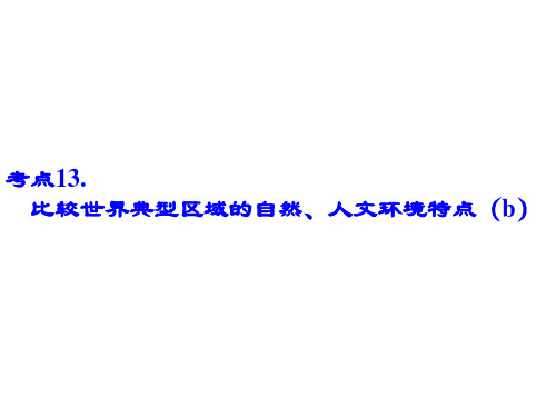 6世界典型区域的自然人文环境特点