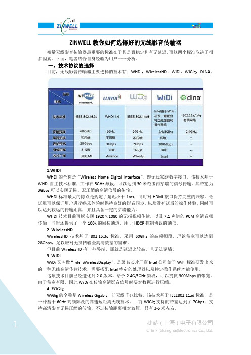 ZINWELL教你如何选择好的无线影音传输器