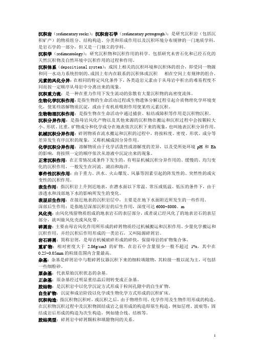 沉积岩与沉积相整理解析