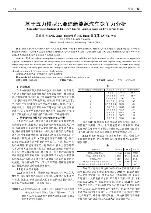 基于五力模型比亚迪新能源汽车竞争力分析