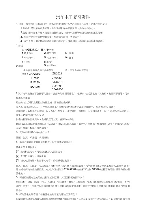 汽车电子复习资料.docx