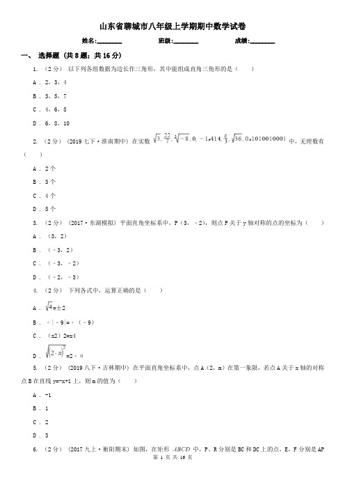 山东省聊城市八年级上学期期中数学试卷