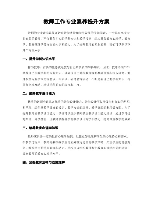 教师工作专业素养提升方案