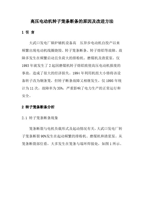 专业论文高压电动机转子笼条断条的原因及改进方法