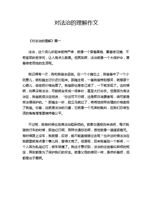 对法治的理解作文