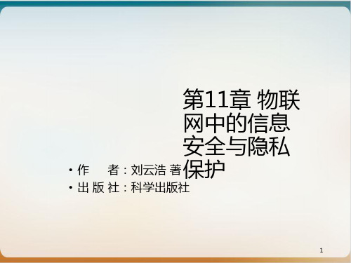 物联网中的信息安全与隐私保护简介经典课件(PPT32页)