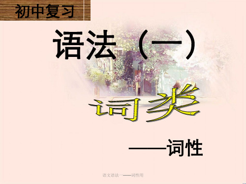 语文语法一——词性用