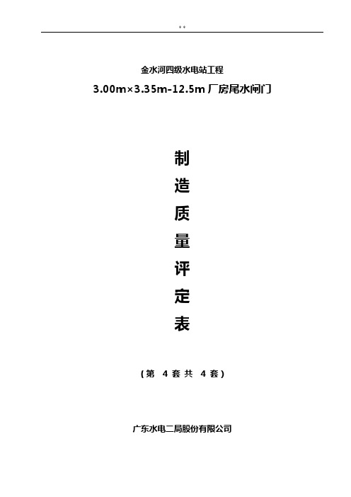 平面钢闸门质量检测表(定)