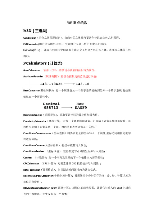 FME重点函数