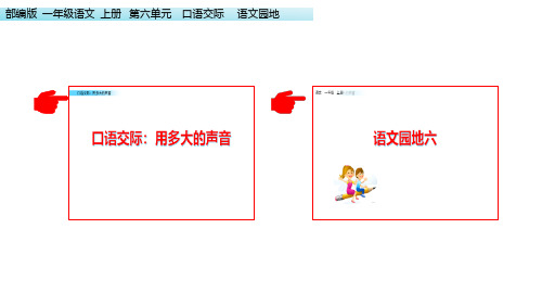 部编版一年级语文上册第六单元《口语交际 语文园地六》课件PPT