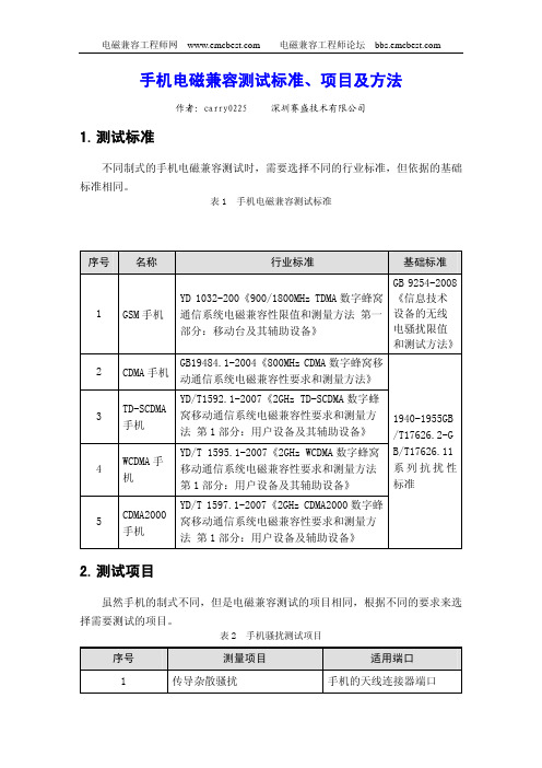 手机电磁兼容测试标准、项目及方法-易迪拓培训