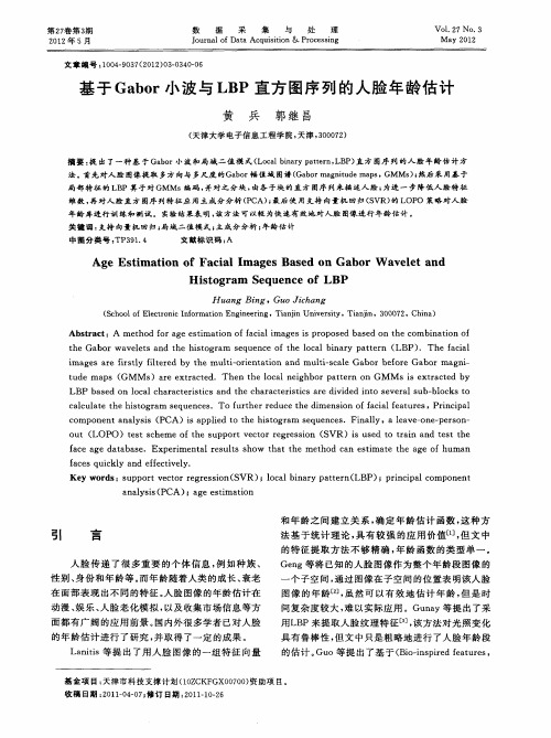 基于Gabor小波与LBP直方图序列的人脸年龄估计