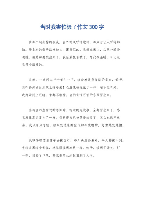 当时我害怕极了作文300字