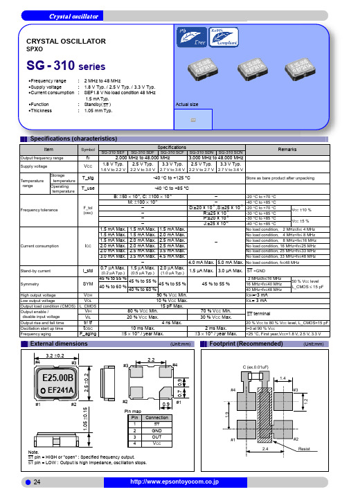 晶振SG310手册