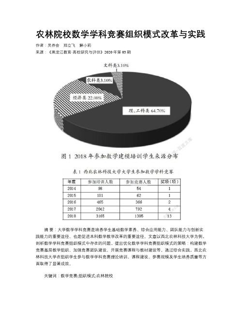 农林院校数学学科竞赛组织模式改革与实践