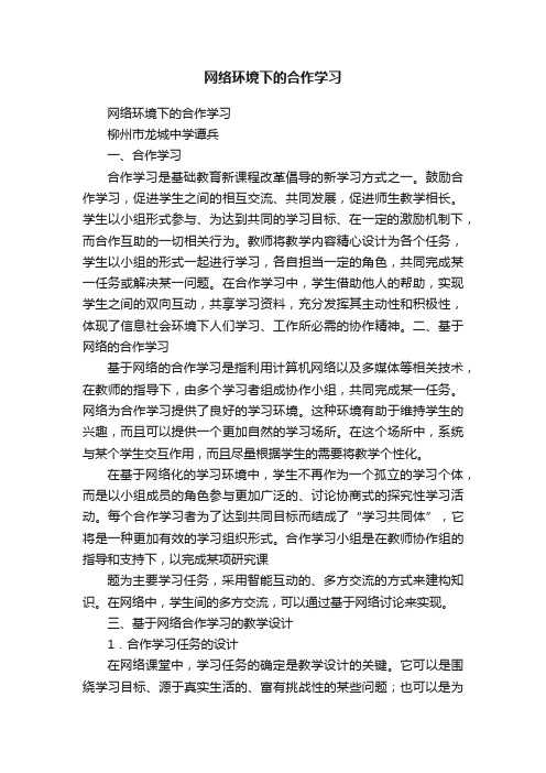 网络环境下的合作学习