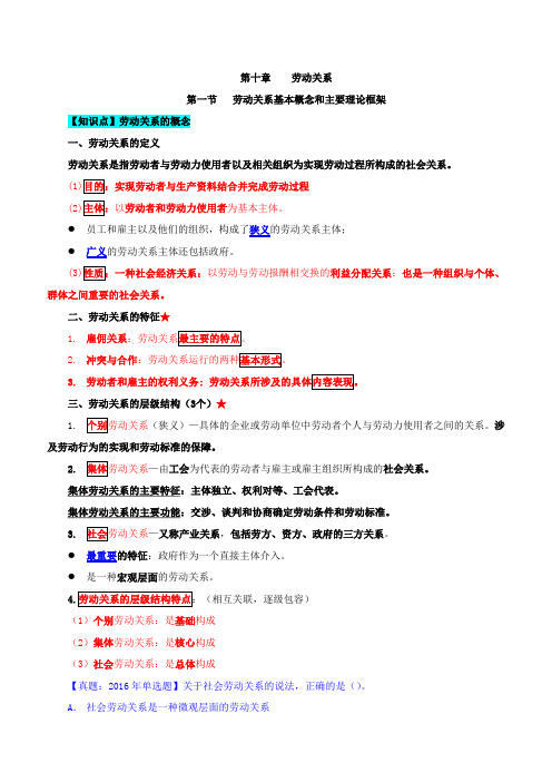 第10章劳动关系-第1节劳动关系基本概念和主要理论架