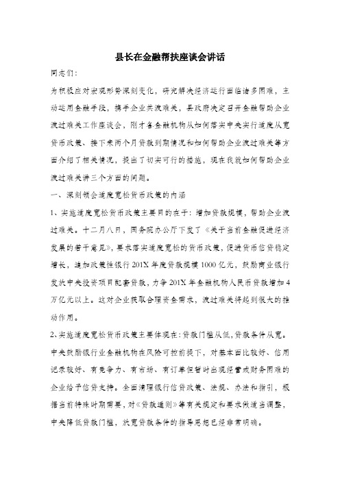 县长在金融帮扶座谈会讲话.docx
