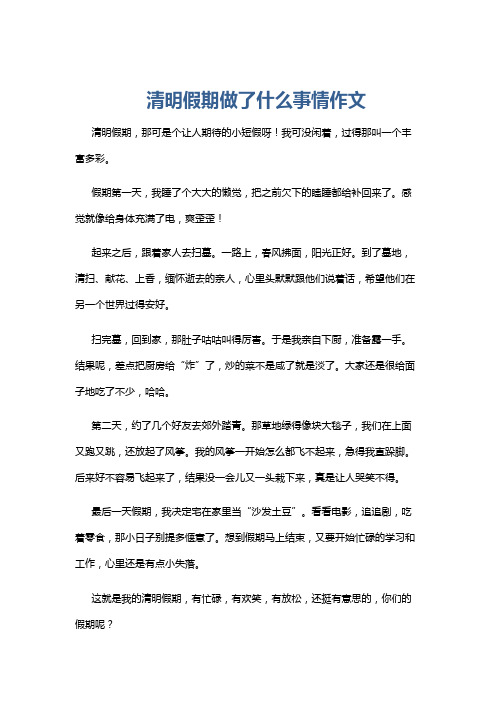 清明假期做了什么事情作文