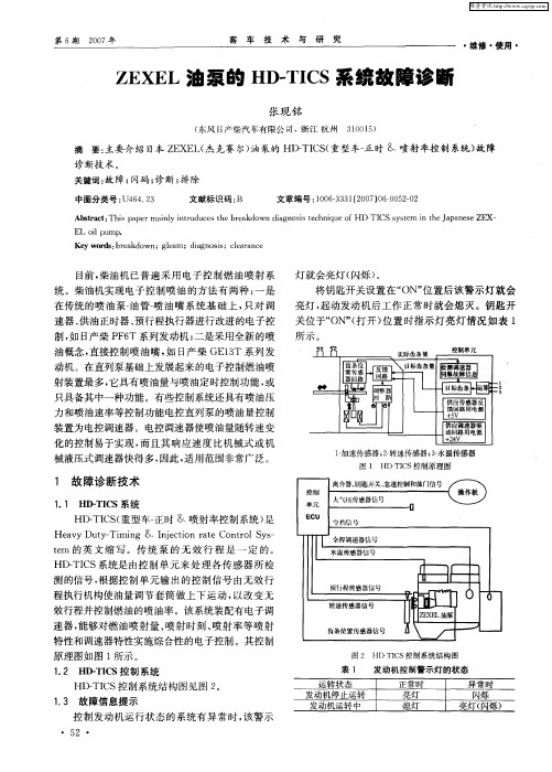 ZEXEL油泵的HD—TICS系统故障诊断