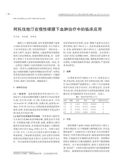 阿托伐他汀在慢性硬膜下血肿治疗中的临床应用