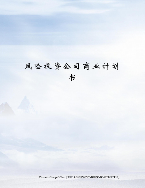 风险投资公司商业计划书