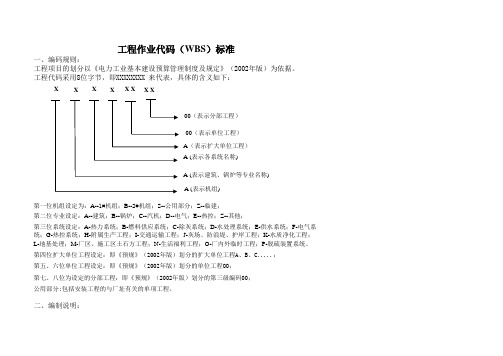 工程代码表(WBS标准)061010(发布版)