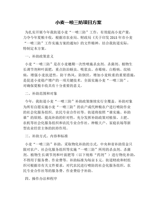 小麦一喷三防项目方案