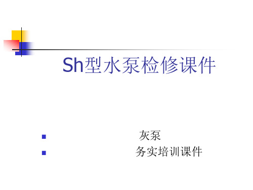 Sh型水泵检修务实培训课件