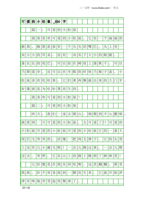 作文：可爱的小松鼠_500字