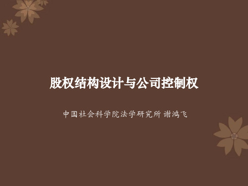 股权结构设计与公司控制权ppt课件