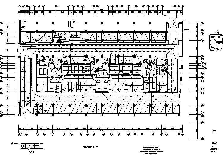 大型住宅群住宅地下车库电气施工图电施4地下层照明平面图