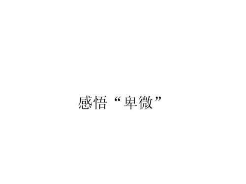 感悟“卑微”
