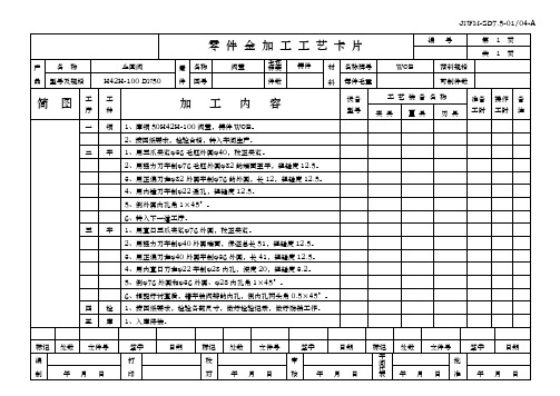 1阀体金加工工艺卡片