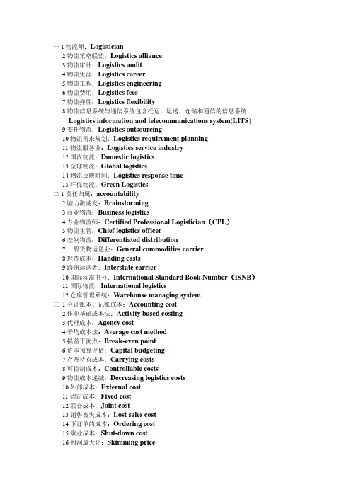 物流专业英语单词1-8单元