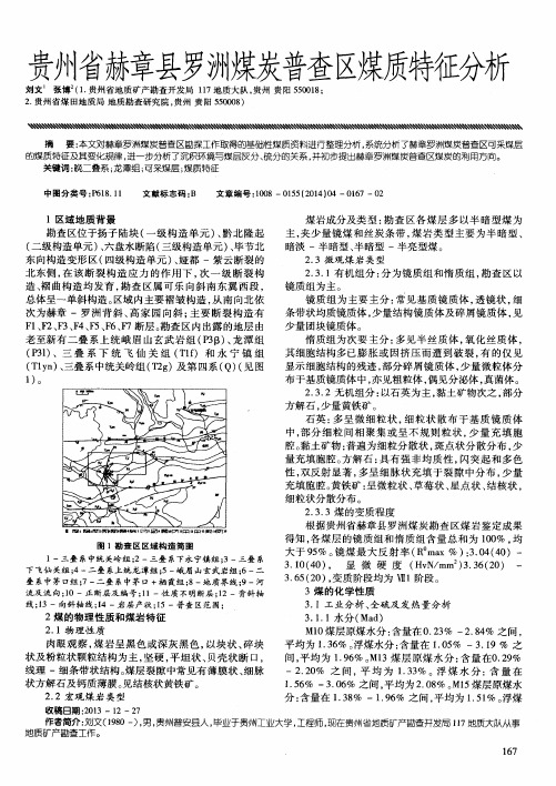 贵州省赫章县罗洲煤炭普查区煤质特征分析