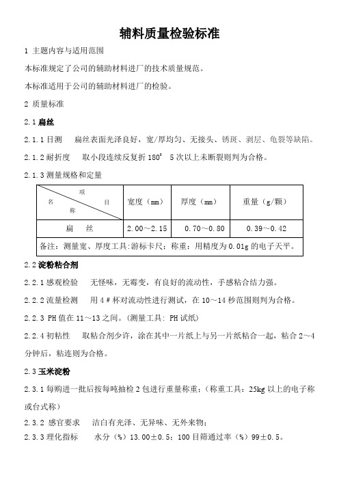 辅料质量标准