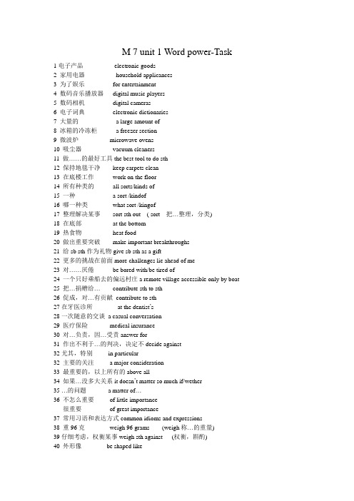牛津高中英语M7unit1Wordpower