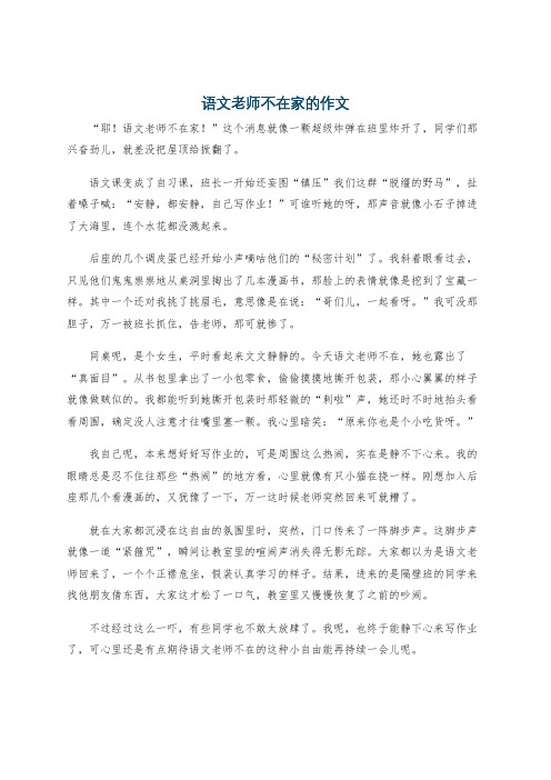 语文老师不在家的作文