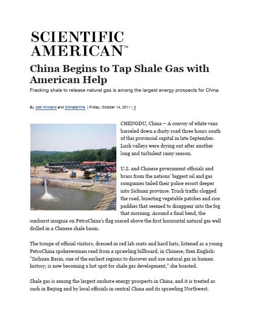 China Begins to Tap Shale Gas with American Help