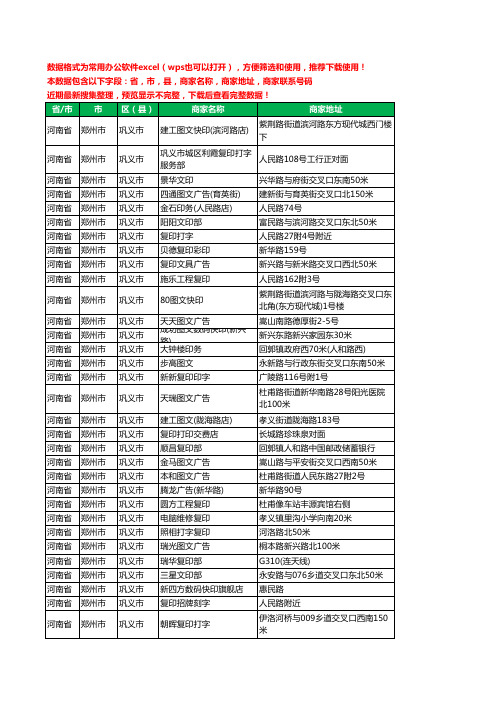 2020新版河南省郑州市巩义市打印工商企业公司商家名录名单联系电话号码地址大全66家