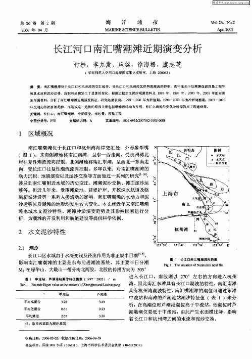 长江河口南汇嘴潮滩近期演变分析