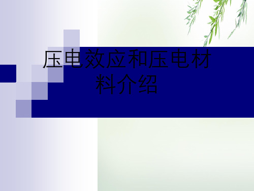 压电效应与压电材料介绍